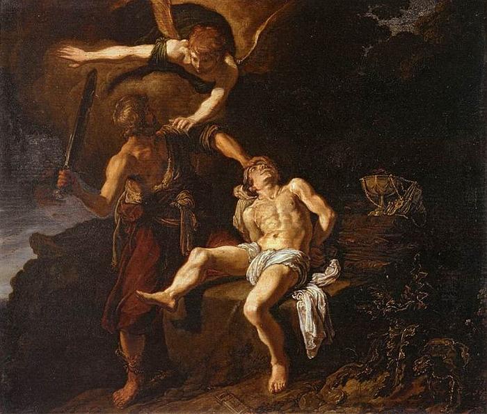 Pieter Lastman The Angel of the Lord Preventing Abraham from Sacrificing his Son Isaac oil painting image